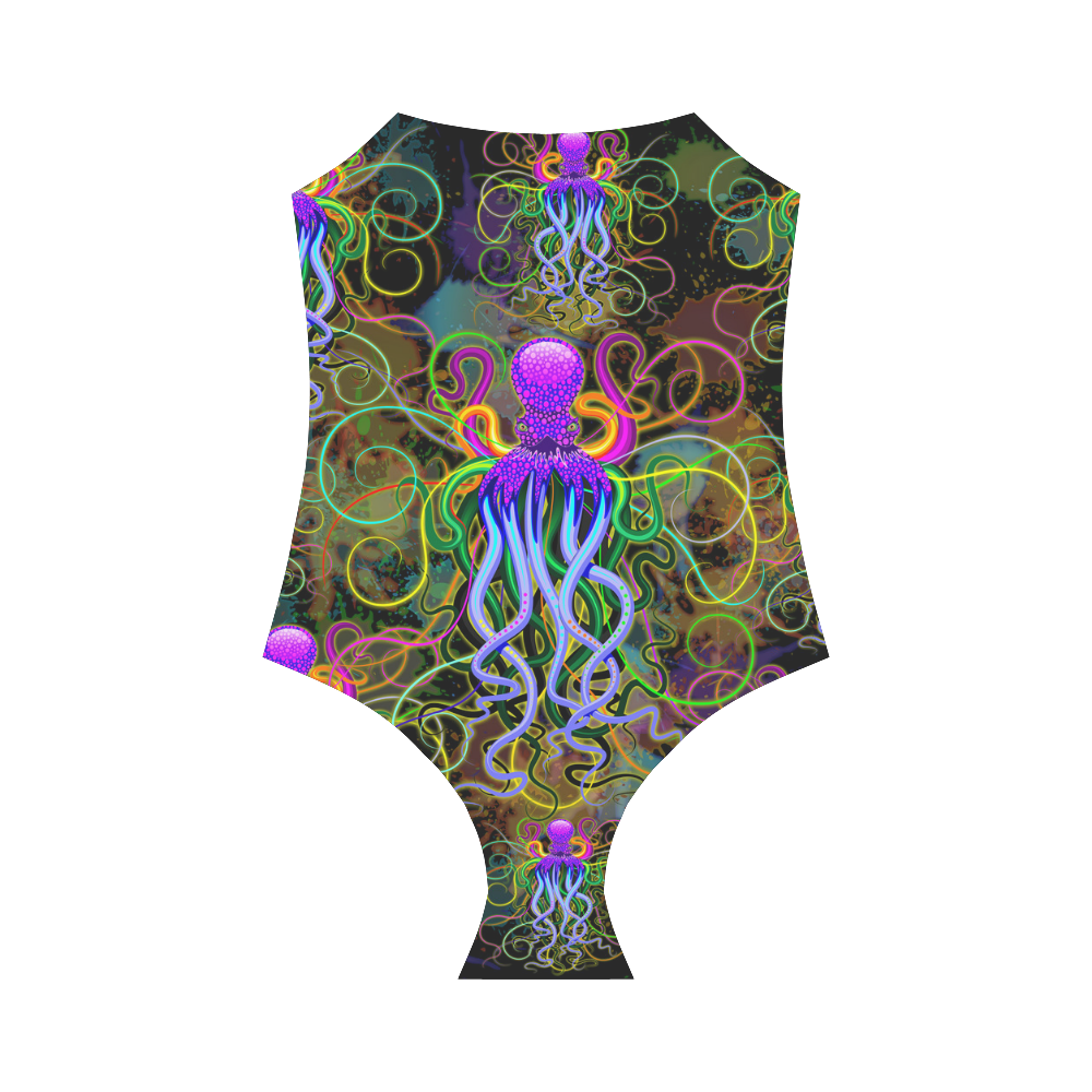 Octopus Psychedelic Luminescence Strap Swimsuit ( Model S05)