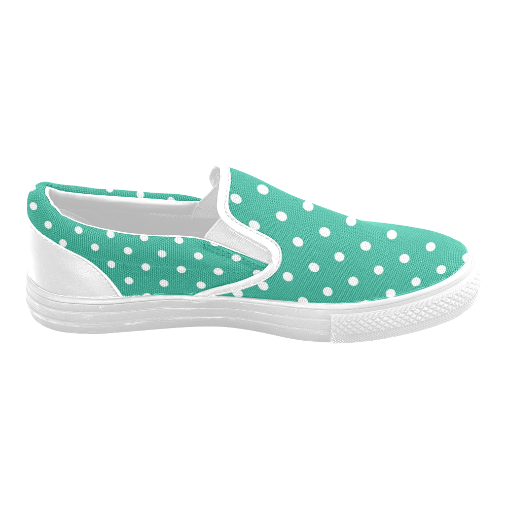 polkadots20160608 Women's Unusual Slip-on Canvas Shoes (Model 019)
