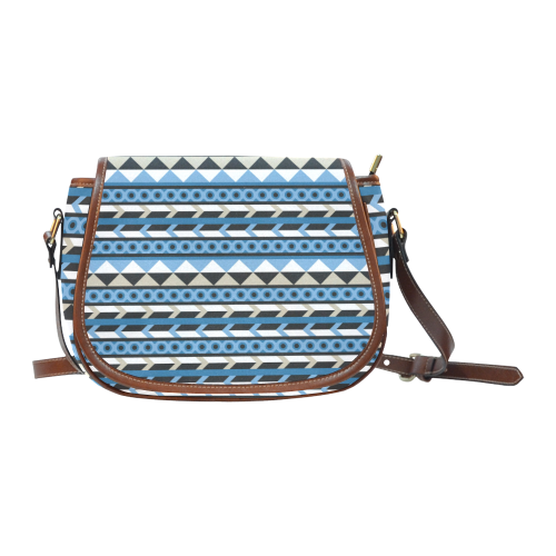 Geometric Pattern Saddle Bag/Small (Model 1649) Full Customization