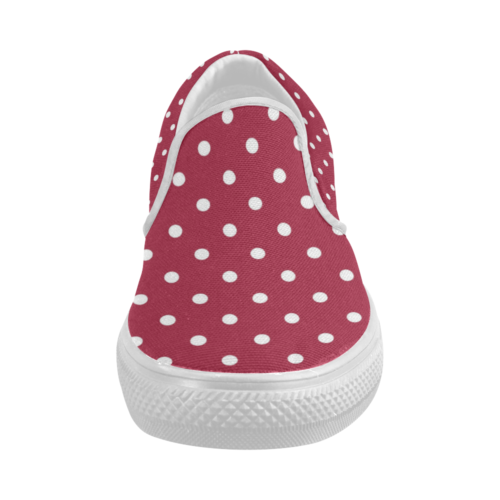 polkadots20160602 Women's Slip-on Canvas Shoes (Model 019)