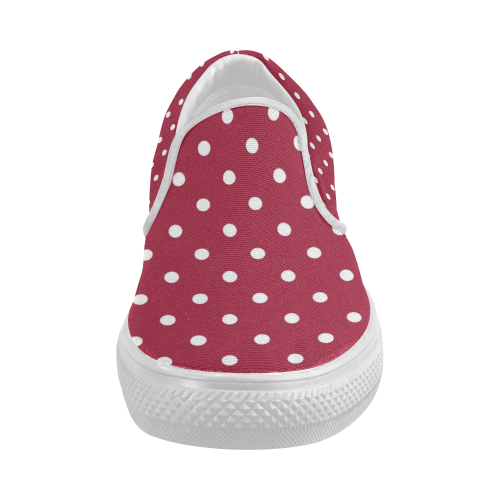 polkadots20160602 Women's Slip-on Canvas Shoes (Model 019)