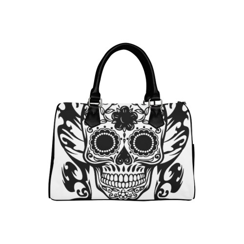 SKULL FLOWERS Boston Handbag (Model 1621)