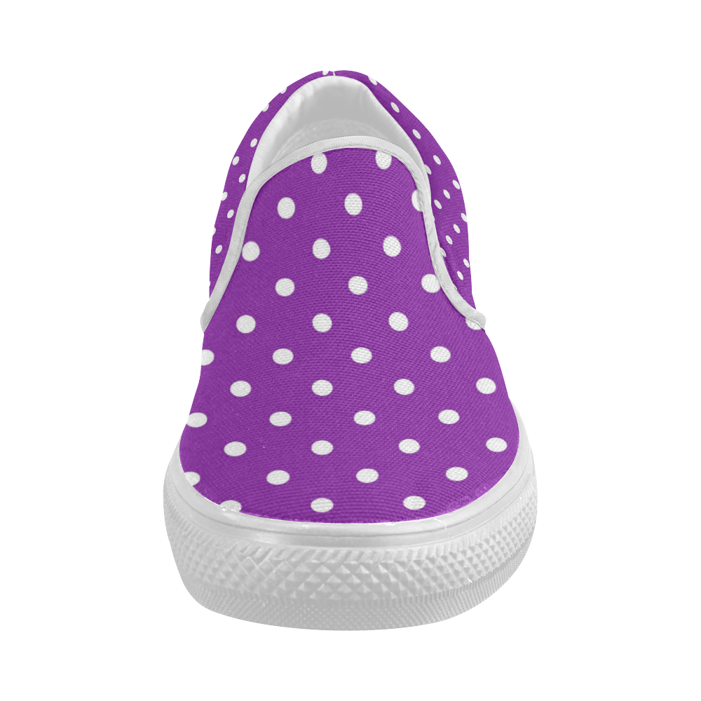 polkadots20160612 Women's Slip-on Canvas Shoes (Model 019)