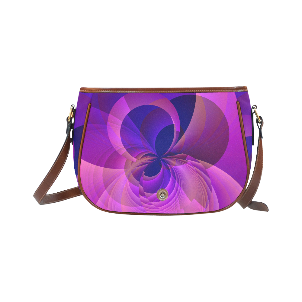 Abstract Infinity Blue and Purple Saddle Bag/Small (Model 1649) Full Customization