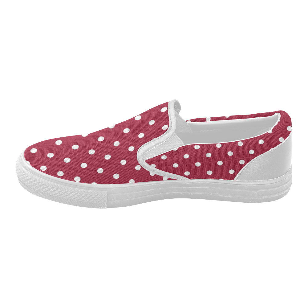 polkadots20160602 Women's Slip-on Canvas Shoes (Model 019)