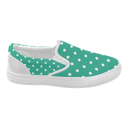 polkadots20160608 Women's Slip-on Canvas Shoes (Model 019)