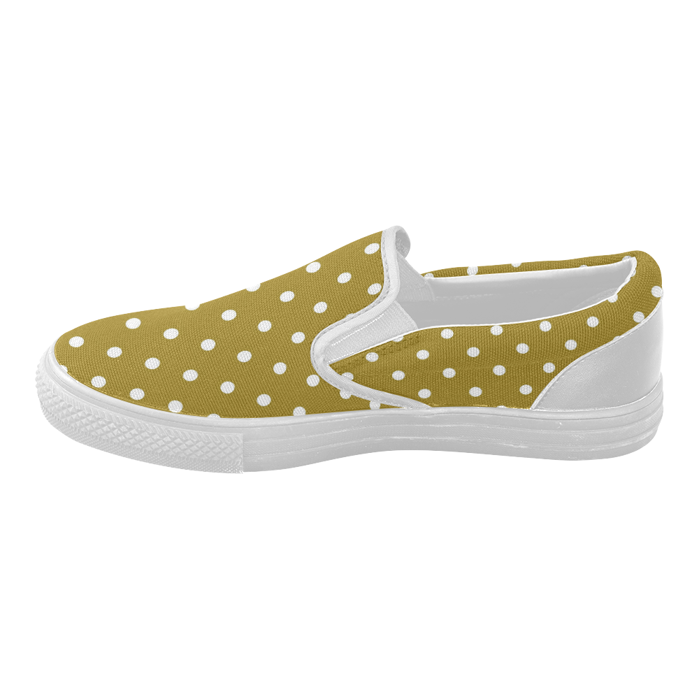 polkadots20160604 Women's Slip-on Canvas Shoes (Model 019)