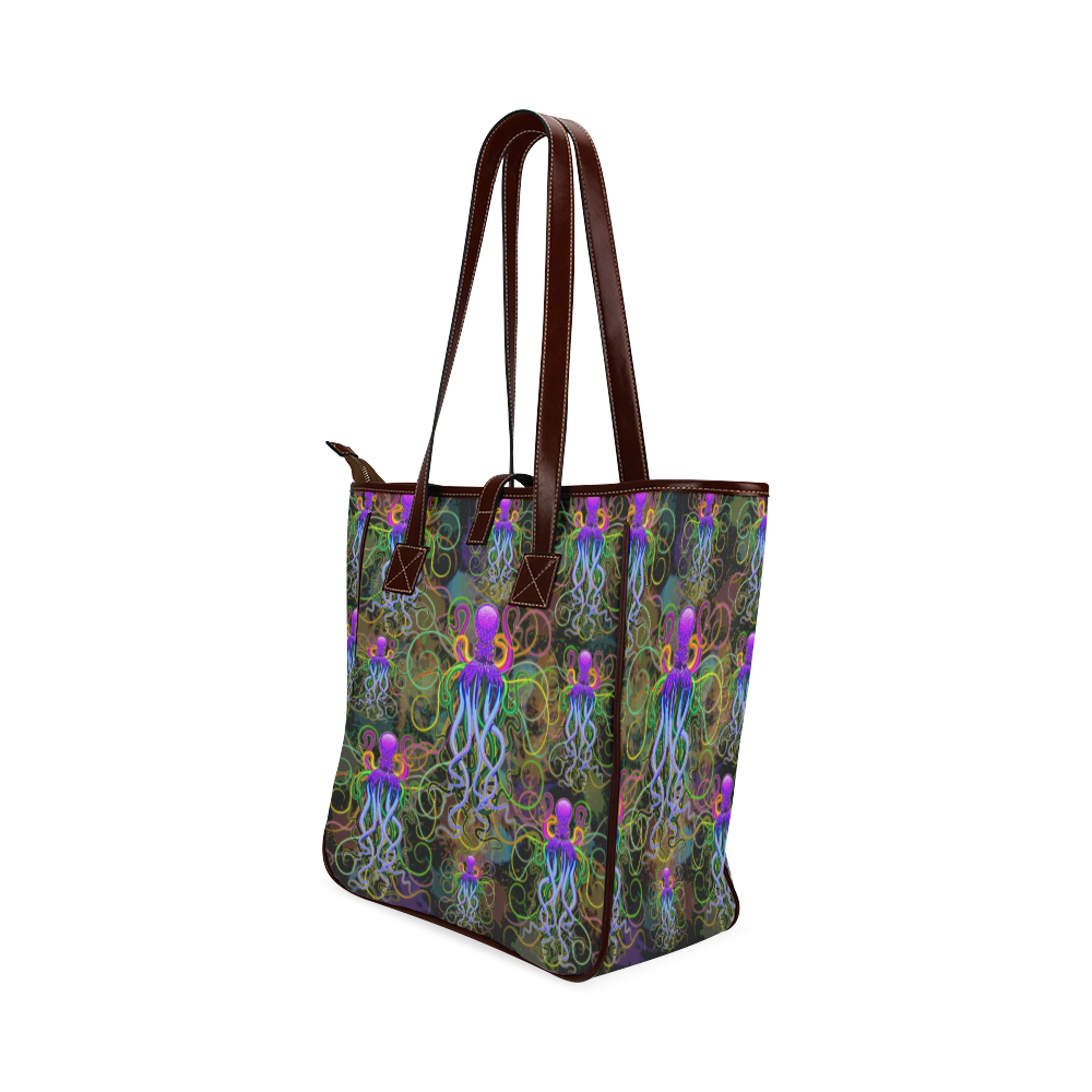 Octopus Psychedelic Luminescence Classic Tote Bag (Model 1644)