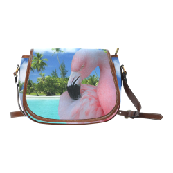 Flamingo and Beach Saddle Bag/Large (Model 1649)