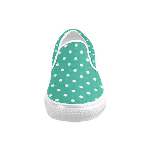 polkadots20160608 Women's Unusual Slip-on Canvas Shoes (Model 019)