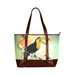Funny toucan with flowers Tote Handbag (Model 1642)