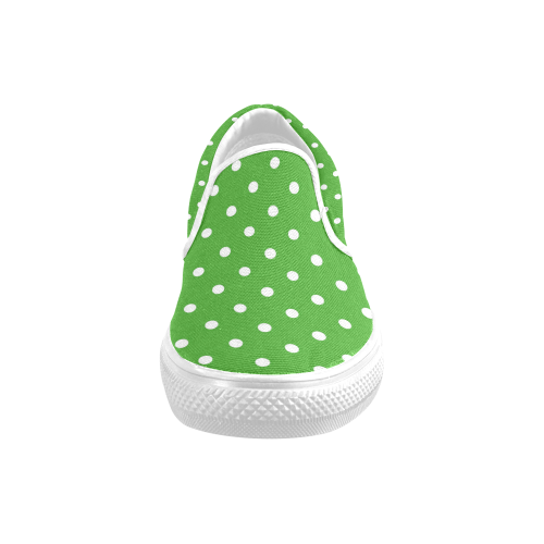 polkadots20160606 Women's Unusual Slip-on Canvas Shoes (Model 019)