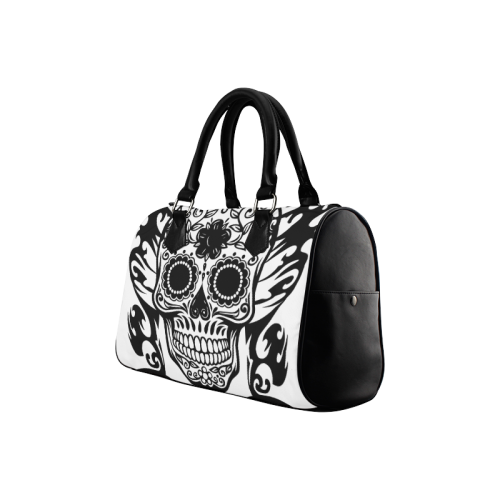 SKULL FLOWERS Boston Handbag (Model 1621)