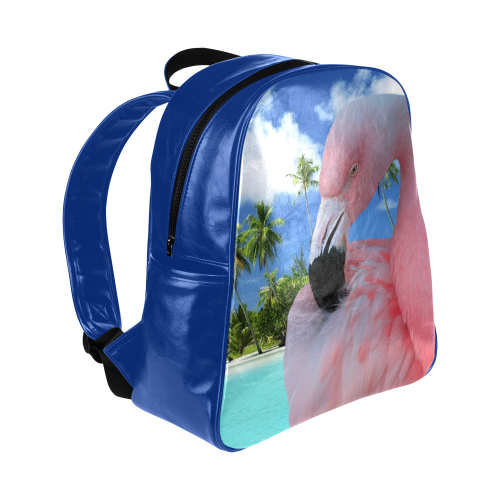 Flamingo and Beach Multi-Pockets Backpack (Model 1636)