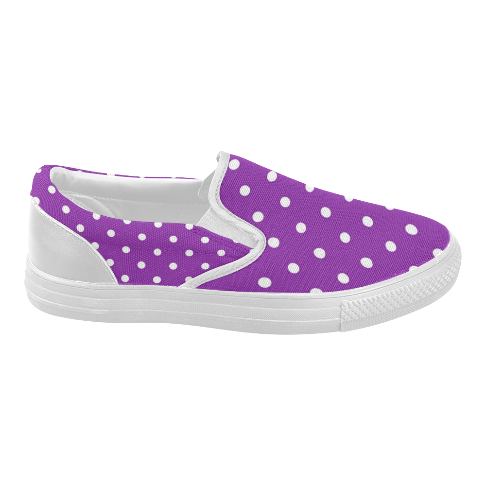 polkadots20160612 Women's Slip-on Canvas Shoes (Model 019)