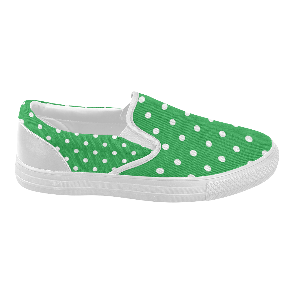 polkadots20160607 Women's Slip-on Canvas Shoes (Model 019)