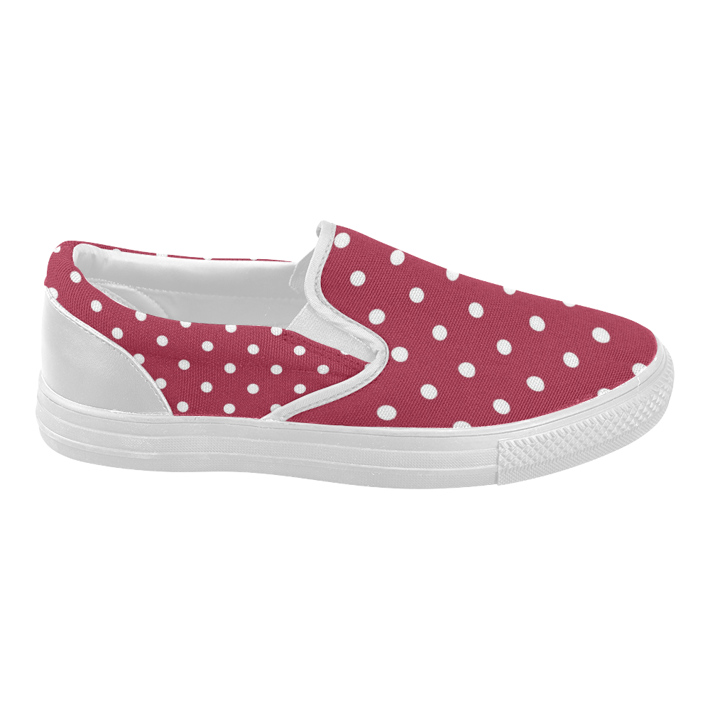 polkadots20160602 Women's Slip-on Canvas Shoes (Model 019)