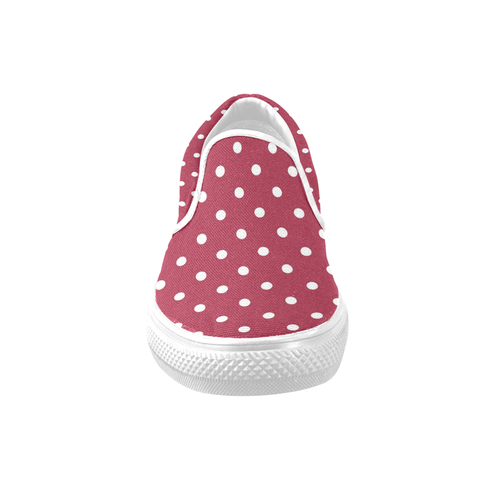 polkadots20160602 Women's Unusual Slip-on Canvas Shoes (Model 019)