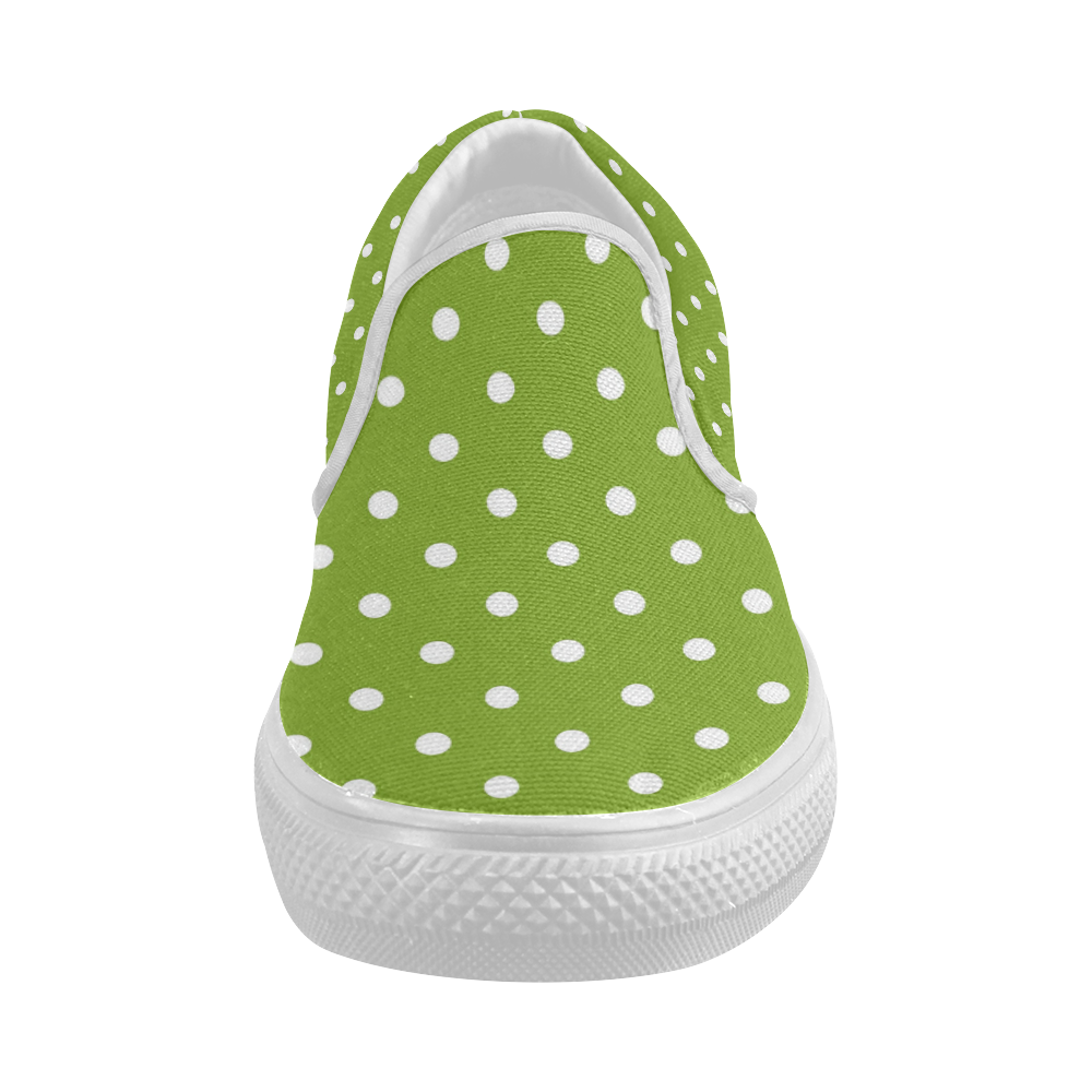 polkadots20160605 Women's Slip-on Canvas Shoes (Model 019)