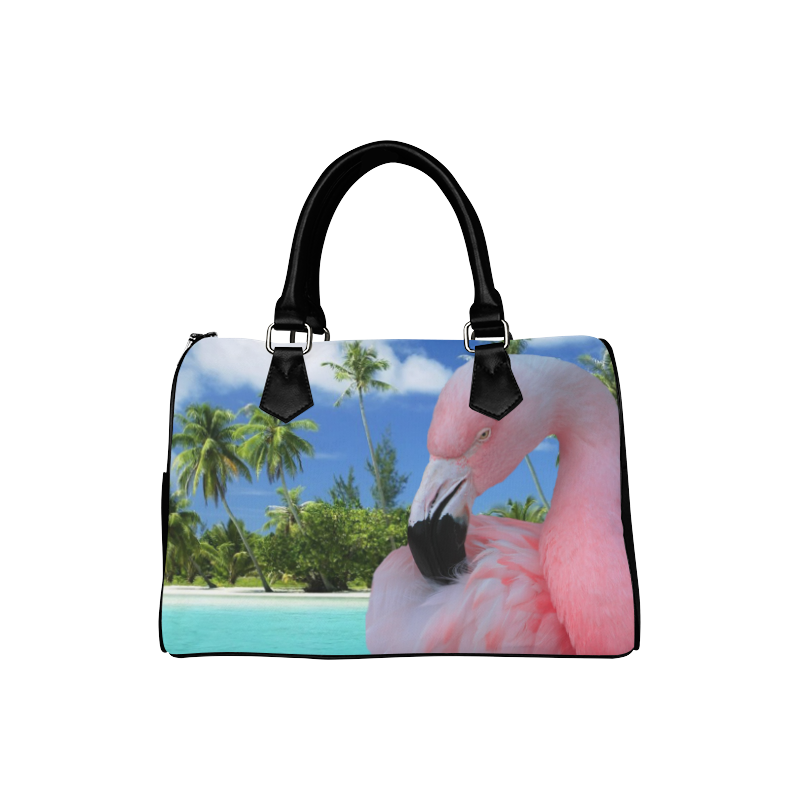 Flamingo and Beach Boston Handbag (Model 1621)