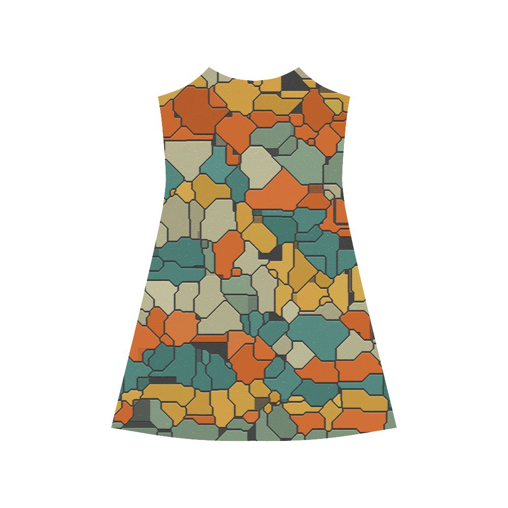 Textured retro shapes Alcestis Slip Dress (Model D05)