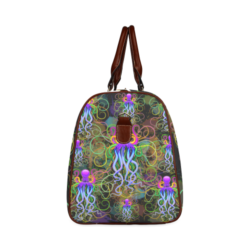 Octopus Psychedelic Luminescence Waterproof Travel Bag/Small (Model 1639)