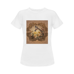 Sweet giraffe with bird Women's Classic T-Shirt (Model T17）