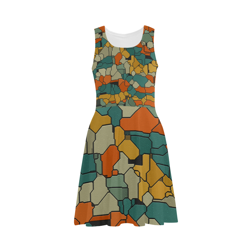 Textured retro shapes Atalanta Sundress (Model D04)