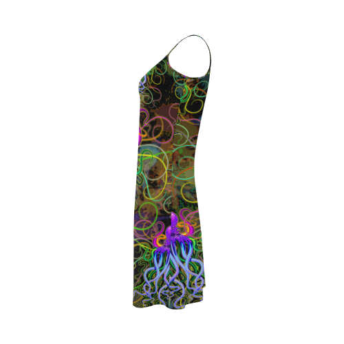Octopus Psychedelic Luminescence Alcestis Slip Dress (Model D05)