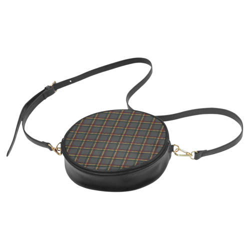 Tartan grey, red and yellow VAS2 Round Sling Bag (Model 1647)