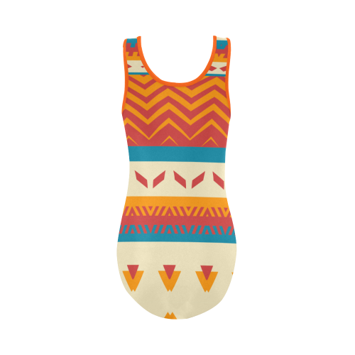 Tribal shapes Vest One Piece Swimsuit (Model S04)