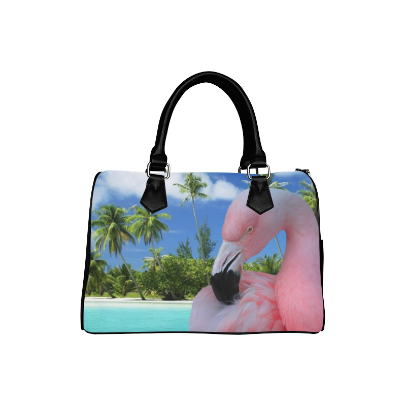 Flamingo and Beach Boston Handbag (Model 1621)