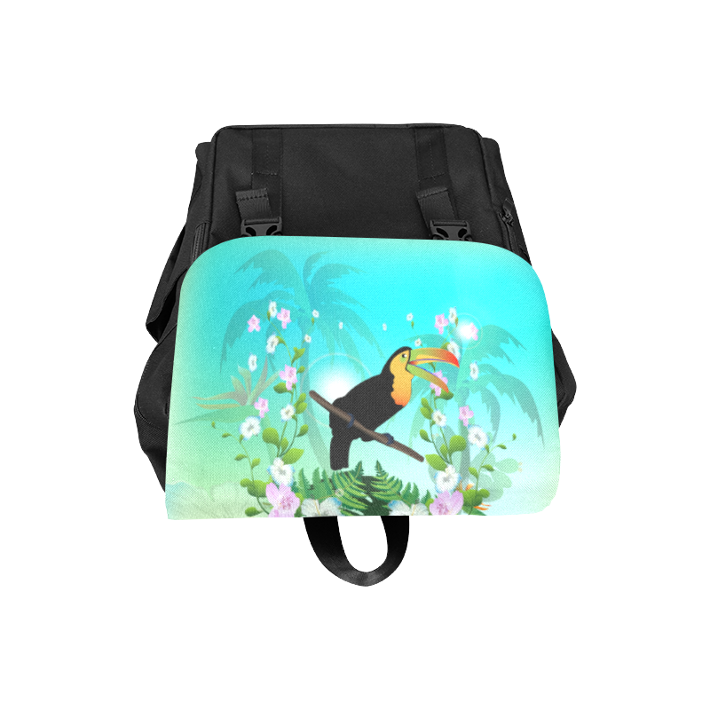 Cute toucan with flowers Casual Shoulders Backpack (Model 1623)