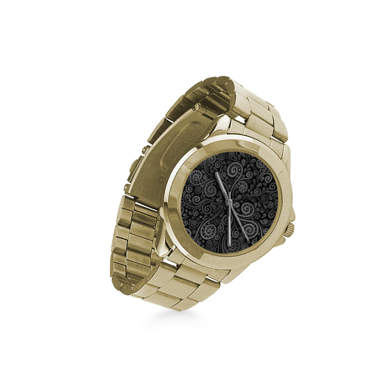 Black and White Rose Custom Gilt Watch(Model 101)