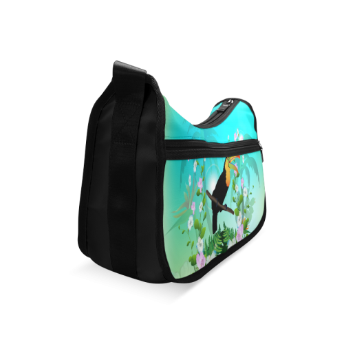 Cute toucan with flowers Crossbody Bags (Model 1616)