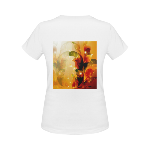 Awesome abstract flowers Women's Classic T-Shirt (Model T17）