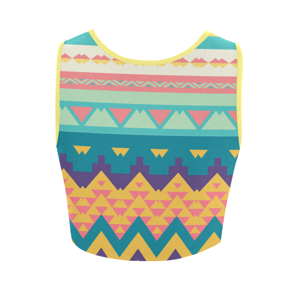 Pastel tribal design Women's Crop Top (Model T42)