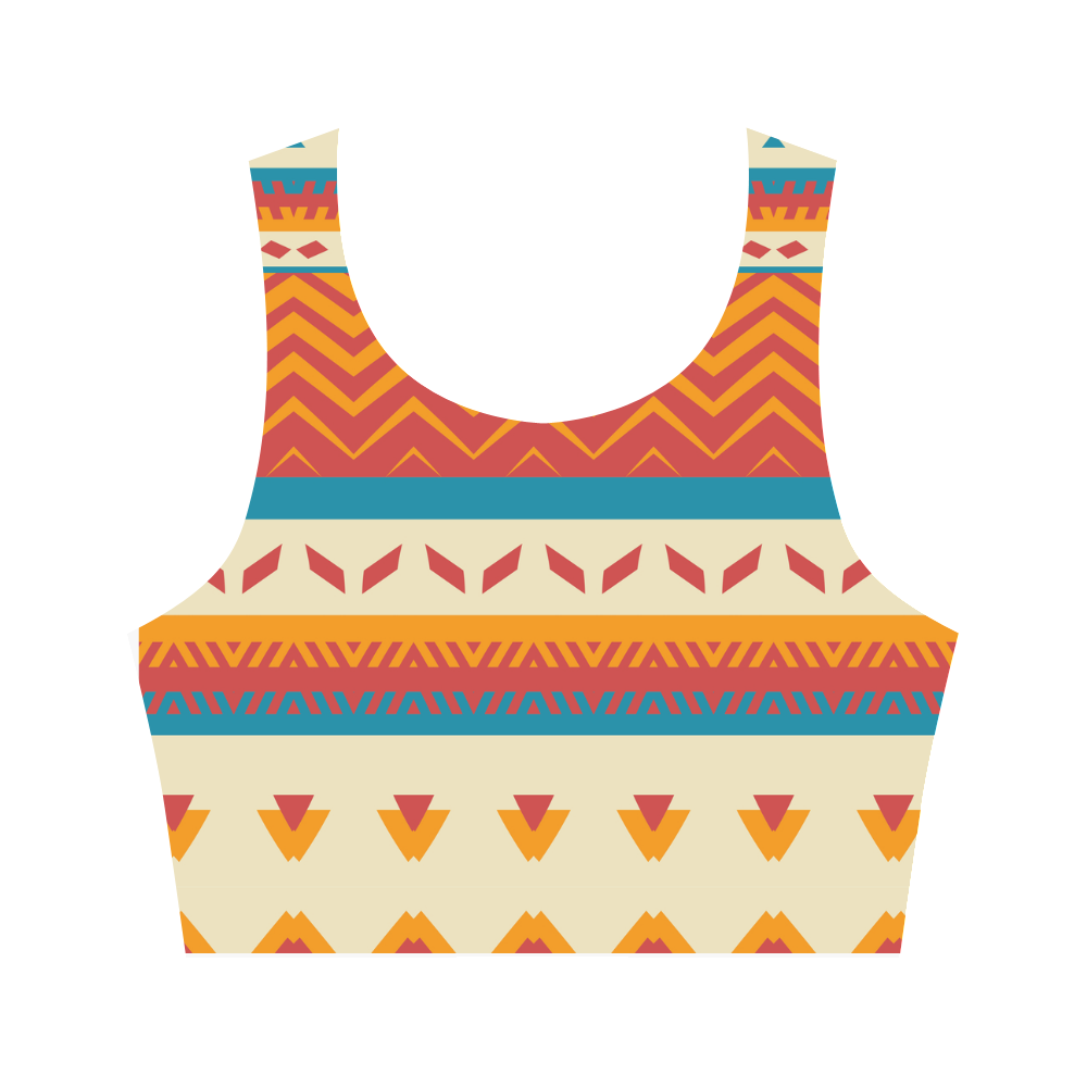 Tribal shapes Women's Crop Top (Model T42)