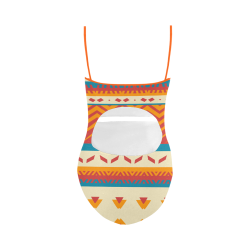 Tribal shapes Strap Swimsuit ( Model S05)