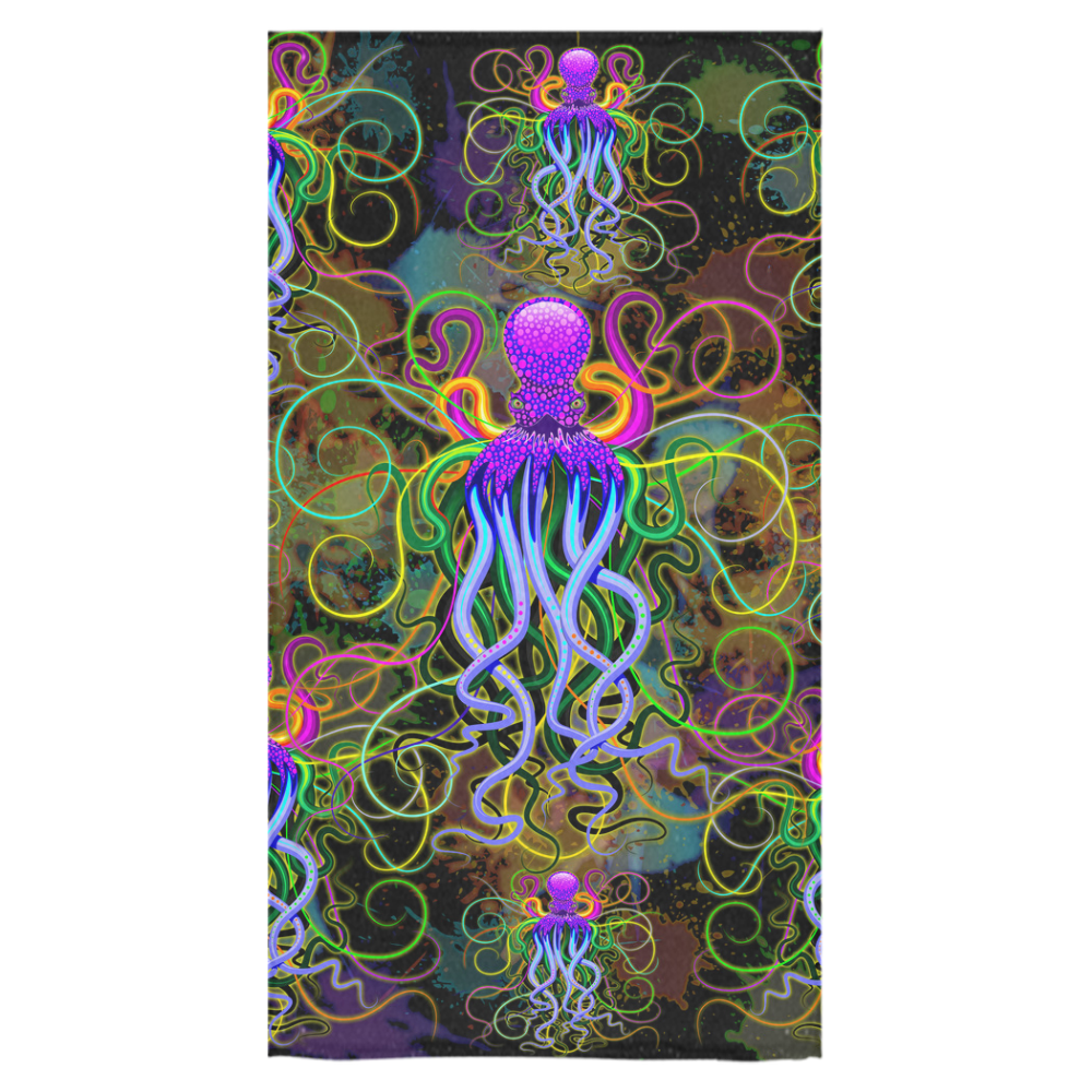 Octopus Psychedelic Luminescence Bath Towel 30"x56"