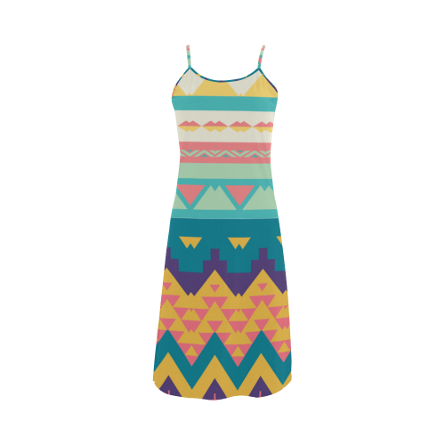 Pastel tribal design Alcestis Slip Dress (Model D05)