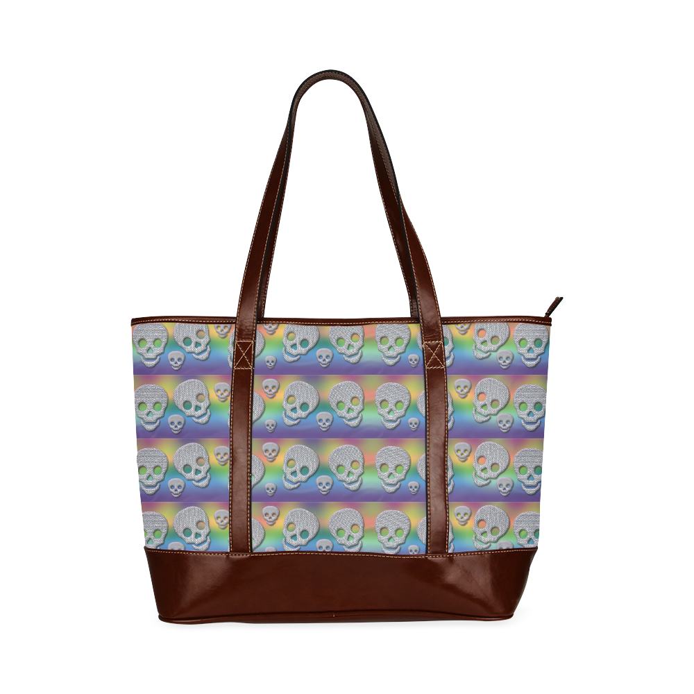 SKULLS MULTICOLOR Tote Handbag (Model 1642)