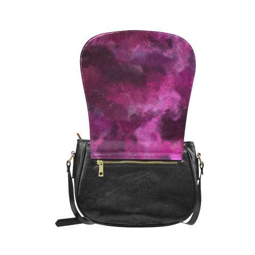 Magenta Storm Oil Painting Classic Saddle Bag/Small (Model 1648)