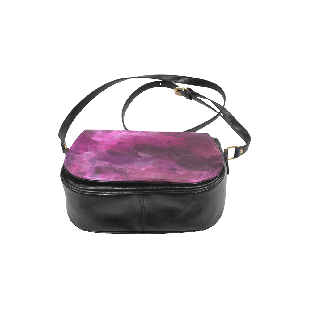 Magenta Storm Oil Painting Classic Saddle Bag/Small (Model 1648)