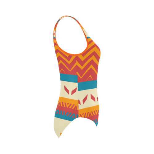 Tribal shapes Vest One Piece Swimsuit (Model S04)