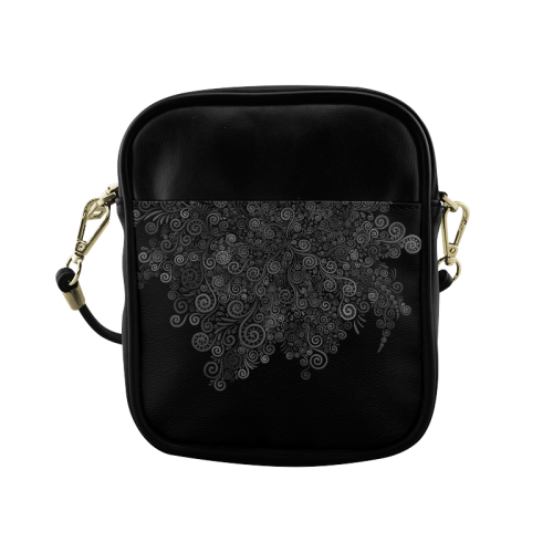 Black+White Rose Sling Bag (Model 1627)