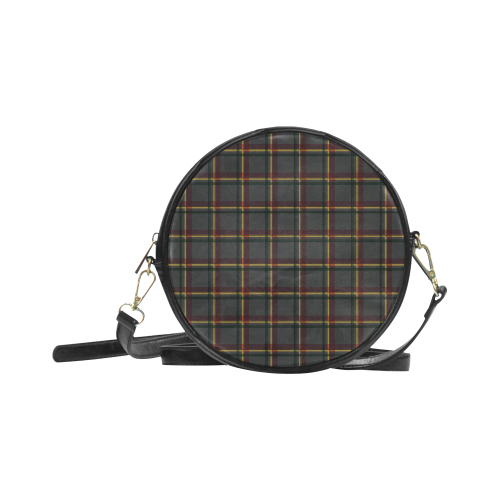 Tartan grey, red and yellow VAS2 Round Sling Bag (Model 1647)