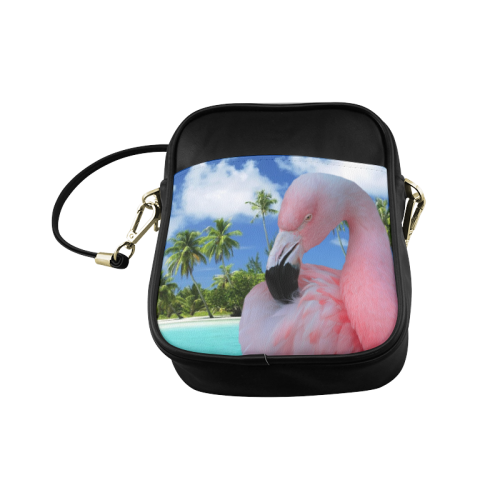 Flamingo and Beach Sling Bag (Model 1627)