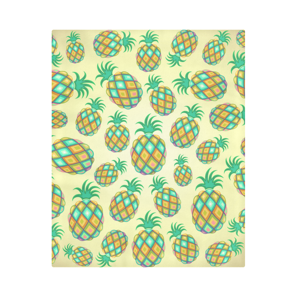 Pineapple Pastel Colors Pattern Duvet Cover 86"x70" ( All-over-print)