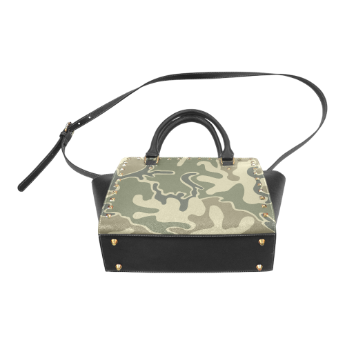 1948 Retro Camouflage Rivet Shoulder Handbag (Model 1645)
